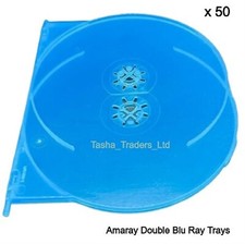 50 x Double Amaray Blu Ray Trays Fit Into To Allow an Addition Two Discs Cases picture