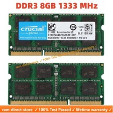 CRUCIAL DDR3 4GB 8GB 16GB 1333 PC3-10600 Laptop SODIMM  Memory RAM 10600S 204-Pi picture