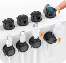 8 Pack 360° Rotatable Cable Clips Cord Organizer,Desk Cable Management picture