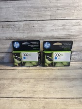 New Lot Of 2 Genuine HP 902XL High Yield Cyan Ink Cartridge Exp Sep 2026 picture