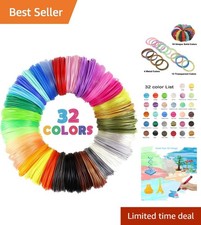 32 Colors 3D Pen PLA Filament Refills - 320ft, Eco-Friendly Art Supplies picture