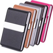 Men's PU Leather Card Holder Business ID Credit Card Case Metal Pocket Wallet picture