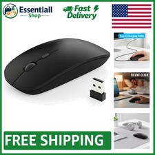 Portable Ultra-Thin Wireless Ergonomic Mouse - 6 Buttons, 1600 DPI, Black picture