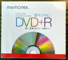 5-Pack Memorex DVD+R 8.5GB Dual-Layer Disks 5/Pkg picture