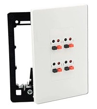 Premium 4 Speaker Wall Plate Screwless Design Home Theater Connector Port picture