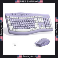 Wireless Keyboard and Mouse Combo Ergonomic Quiet Office Use picture