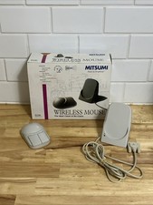 Mitsumi 2 Button Wireless Mouse and Receiver Serial Port Ball RARE VINTAGE picture