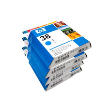 (Lot of 4) HP 38 Vivera Cyan C9415A Pigment Ink Cartridge Exp Jan 2013 picture