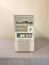 486 Computer Vintage Baby AT Case Turbo LED 5x86 133 MHz Display Beige Retro PC picture