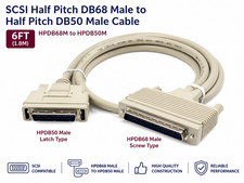 SCSI Half Pitch DB68 Male to Half Pitch DB50 Male Cable 6FT (HPDB68M to HPDB50M) picture