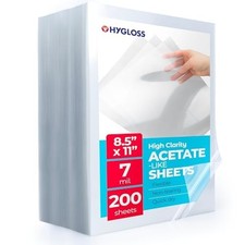 Acetate Paper Sheets 8.5 x 11 Inch Clear Transparency 200 Pack picture