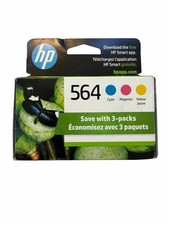 HP 564 Ink Cartridges Cyan Magenta Yellow 3 Pack Combo 7/2026 Sealed Box picture