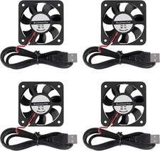 50mm Fan 5V USB Brushless DC Cooling Fan, 4 Pack Speed 4200 RPM Fan for Small... picture