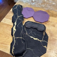 Memory Foam Keyboard Black GoldWrist Rest Set and Mouse Pad Set Very Nice picture