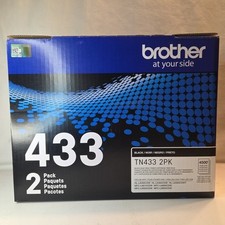 NEW GENUINE - BROTHER TN433BK 2-PACK BLACK TONER - TN4332PK - SEALED BAGS picture