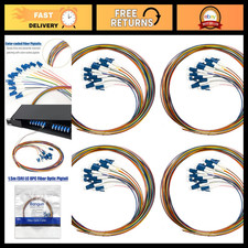 12 Strand Singlemode 9/125 LC-UPC Fiber Optic Pigtail - 4 Pack, 1.5M Cable picture