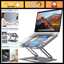 Adjustable Laptop Cooling Stand with 2 Quiet Fans, RGB Lighting, Ergonomic Desig picture