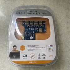 BELKIN USB 2.0 5-PORT PCI CARD - NIB - 1 Internal/4 External ~ Brand New picture