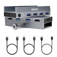 BENFEI USB 3.0 HDMI KVM Switch(8K@60Hz) with 4 USB 3.0 Ports For 2 Computers picture