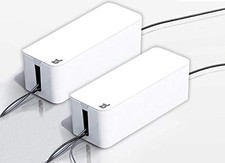 Cable Management System - Cord Organizer Box - Pack of 2 - White - Tidy Up Cable picture