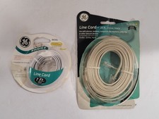 (2) NEW GE 7 ft. White & 25 ft. Ivory Line Cord Cables  picture