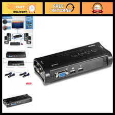 4-Port USB KVM Switch, HDMI, Black, NDAA & TAA Compliant, Multi-Computer Control picture