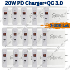 Lot 20W PD QC Fast Charger USB C Power Adapter Block For iPhone 14 13 12 11 XR 8 picture
