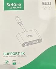 Selore&S-Global USB C to Dual HDMI Adapter 4K @60hz, Type C to HDMI Converter picture