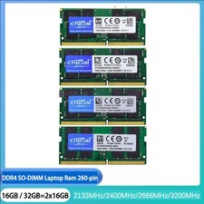 Crucial 16GB DDR4 2133 2400 2666 3200 MHz SO-DIMM 260-Pin Laptop Memory x1 / x2 picture