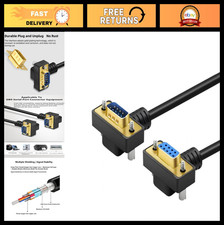 32.8ft RS232 Serial Extension Cable, 9-Pin Male to Female Right Angle, Gold Plat picture
