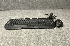 RGB Gaming Keyboard Mouse Combo Backlit Black Used picture