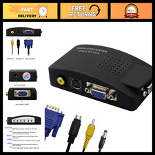 RCA to VGA Adapter, Composite AV S-Video to VGA Converter for HDTV, Monitors, La picture