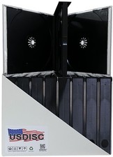 USDISC CD Jewel Cases Chubby 22mm, Quadruple 4 Disc (Black) Lot picture