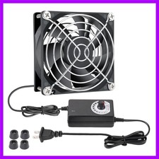80mm Small Computer Fan with AC Plug, 110V 120V 220V 240V Fan with Speed Cont... picture
