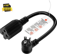 1FT 3Prong Male to Female Adapter Cord,  Left Angle 15A to 20A Cord ⭐️⭐️⭐️⭐️⭐️ picture