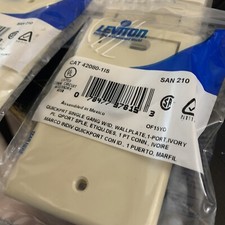 New Lot of 6 Leviton Quickport 1-Port  Wallplate 1-Gang Cover 42080-1IS picture