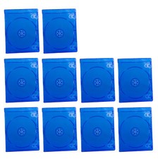 10 Pack 7mm Slim Plastic Case BD DVD CD One Disc Storage Holder Clear Cover Blue picture
