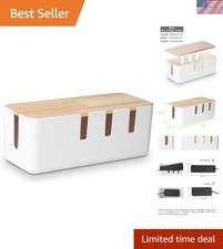 Elegant Cable Management Box - Wooden Organizer 12
