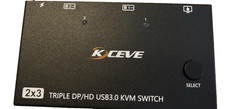 KCeve Triple Monitor KVM Switch 3 ports DP+DP+HDMI Model KVM203DH picture