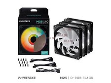 Phanteks M25 PWM D-RGB 140mm Case Fan - Black, 3-Pack picture