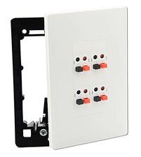 Premium 4 Speaker Wall Plate Screwless Design Home Theater Connector Port picture