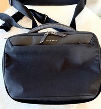 Cole Haan ZEROGRAND Mens Black Laptop Briefcase Commuter Attache Messenger Bag picture