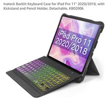 Inateck KB02005 Bluetooth Backlit Keyboard Folio Case Dark Gray picture