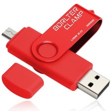BorlterClamp 32GB USB Flash Drive Dual Port Memory Stick, OTG Thumb Drive wit... picture
