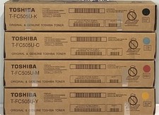 Toshiba T-FC505U Toner Cartridges Set KCMY OEM NEW FREE UPS GROUND SHIPPING  picture