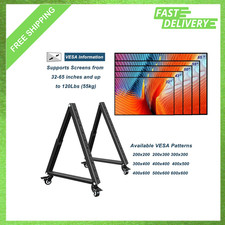 Low Profile TV Stand, Mobile Monitor Floor Cart, Rolling TV Mount with Wheels picture