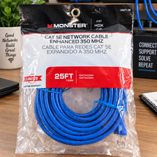 Monster Ethernet Cable 25 Foot Cat 5E Enhanced Blue Networking Patch Cable picture