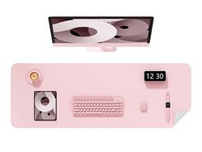 1 PCS Light Pink 48x17 Inch PU Leather NonSlip Mouse Keyboard Desk Pad Mat picture