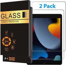 {2-Pack} HD Clear Tempered Glass Screen Protector For iPad 10.2 7th 8th 9th Gen picture