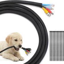 10ft - 1/2 inch Cord Protectors from Pets no Chew, Black picture